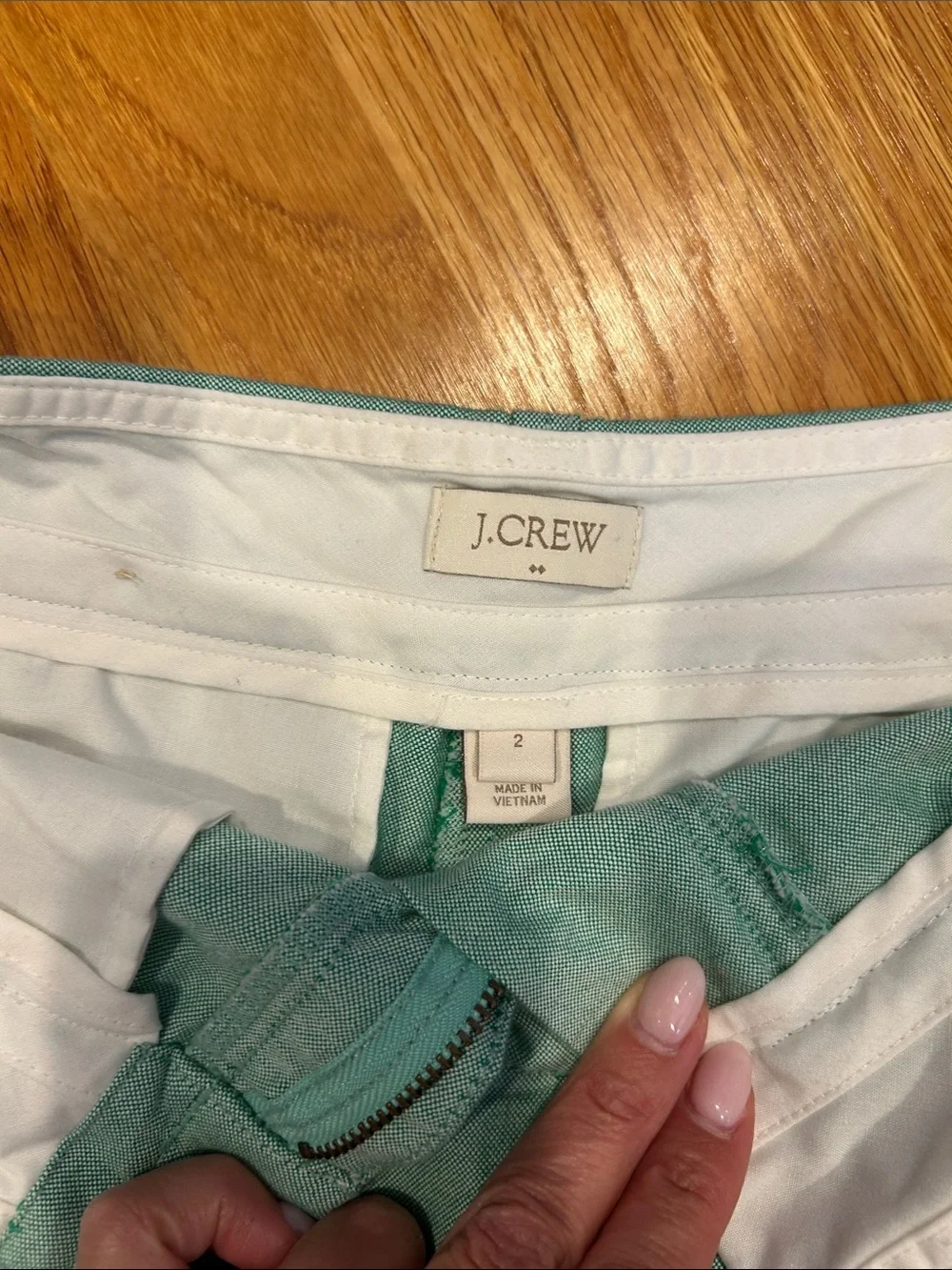 J. Crew Women’s Shorts Trio - Teal, Pink Leaf Print, Chambray Blue